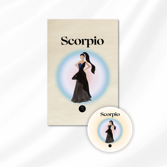 Zodiac Signs: Postcard & Sticker - Scorpio