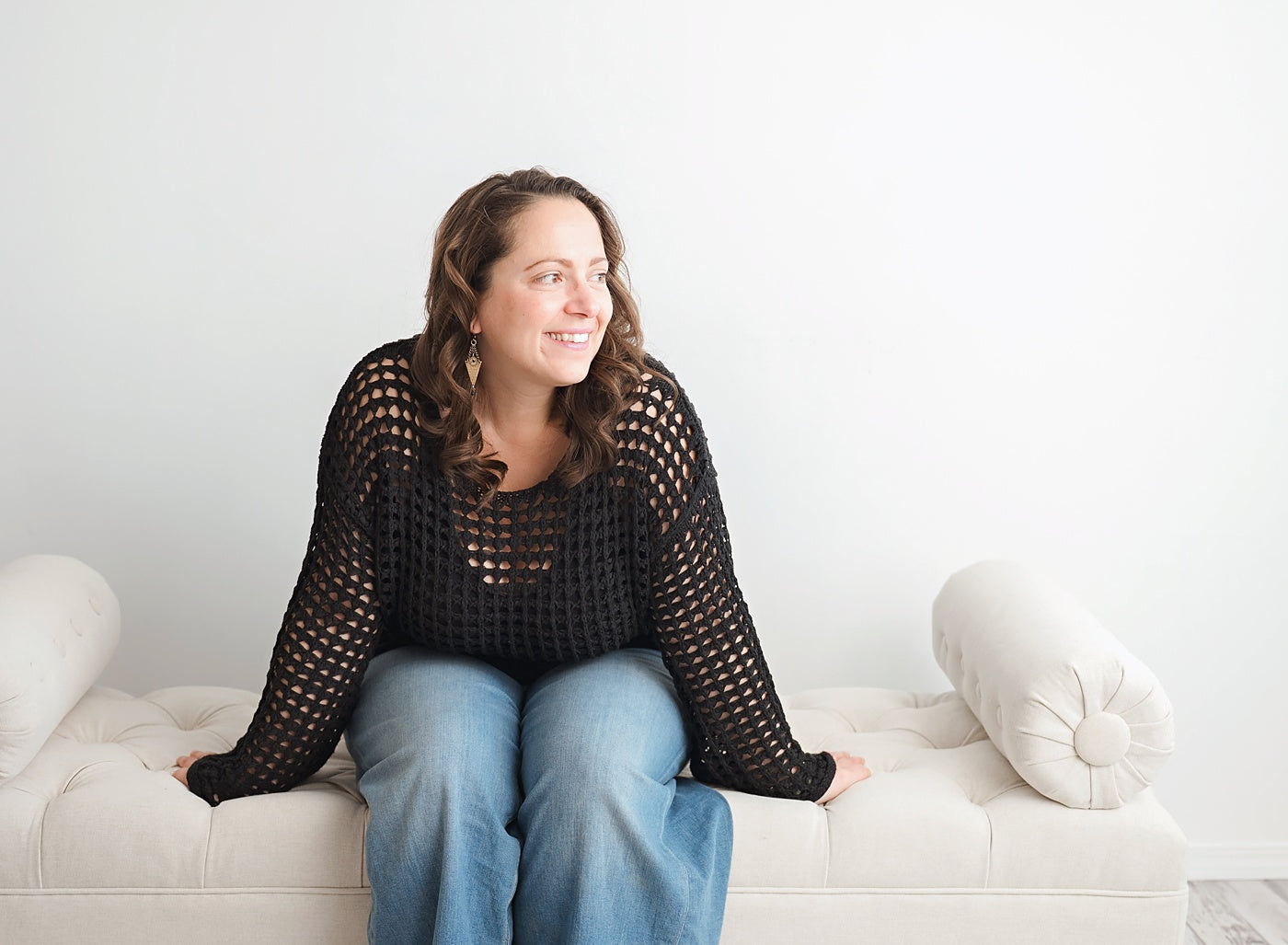 Megan, owner of Blue Jeans and Pearls handmade crystal jewelry shop, Regina Saskatchewan