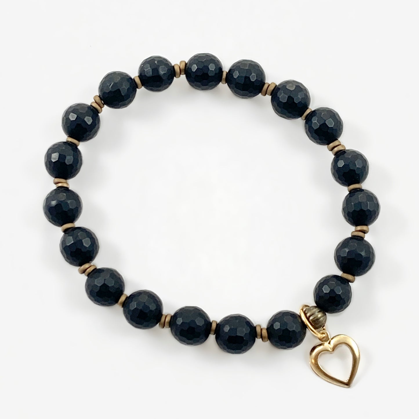 Black Onyx with Gold Heart