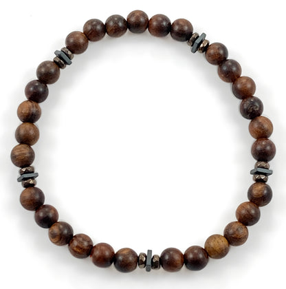 Men’s Sandalwood & Hematite Bracelet
