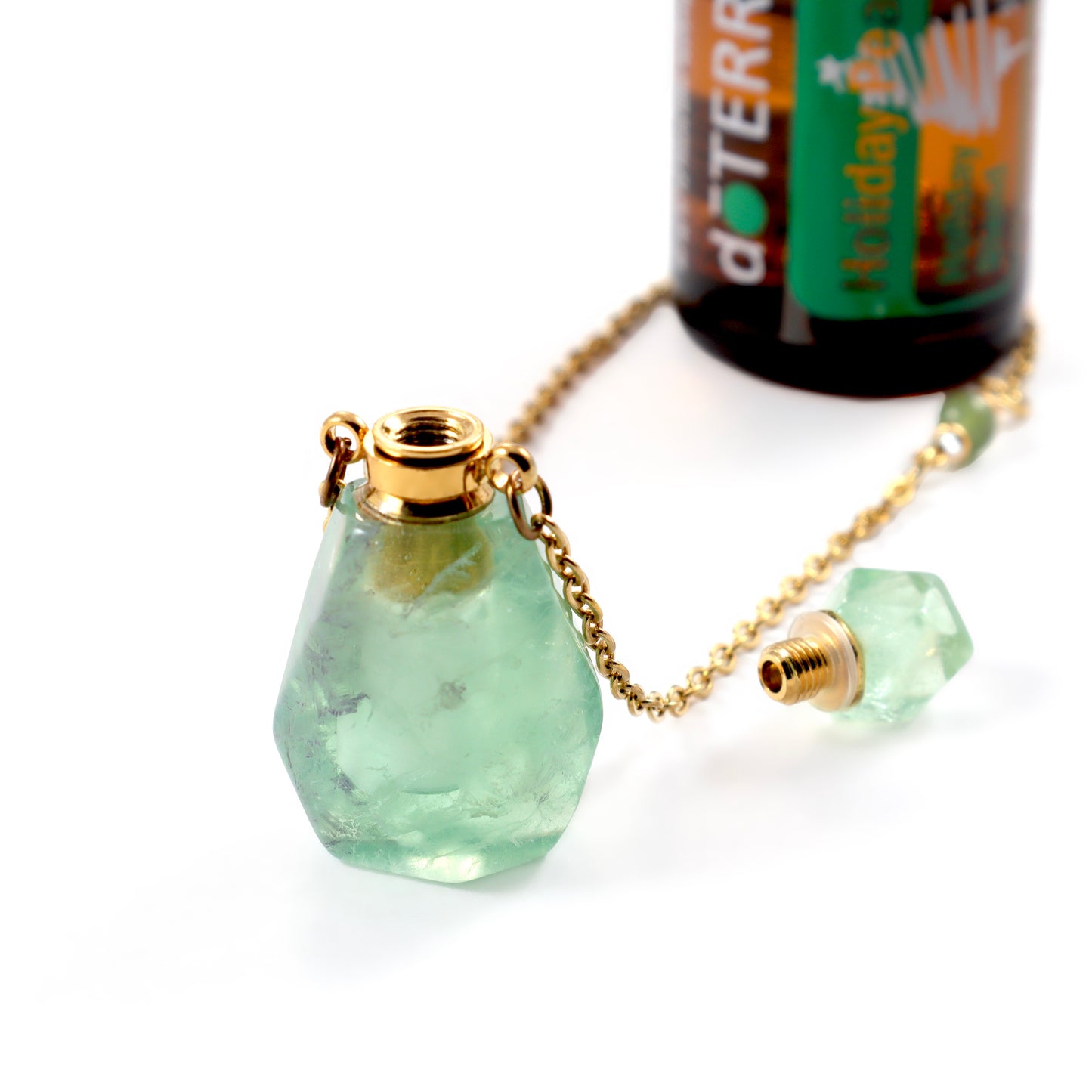 Clear Quartz EO Love Potion Bottle Necklace