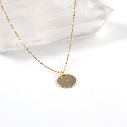 Hand Stamped Initial Necklaces - Rose Gold (Round)