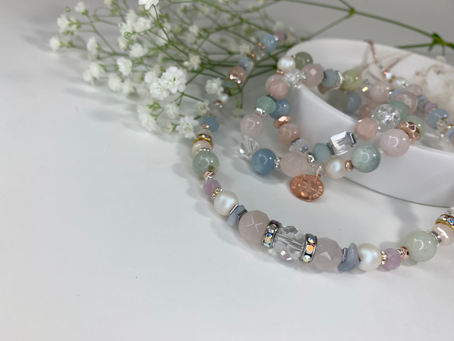 Spring Solace 'Frost' (Aquamarine, Heliodor & Morganite)