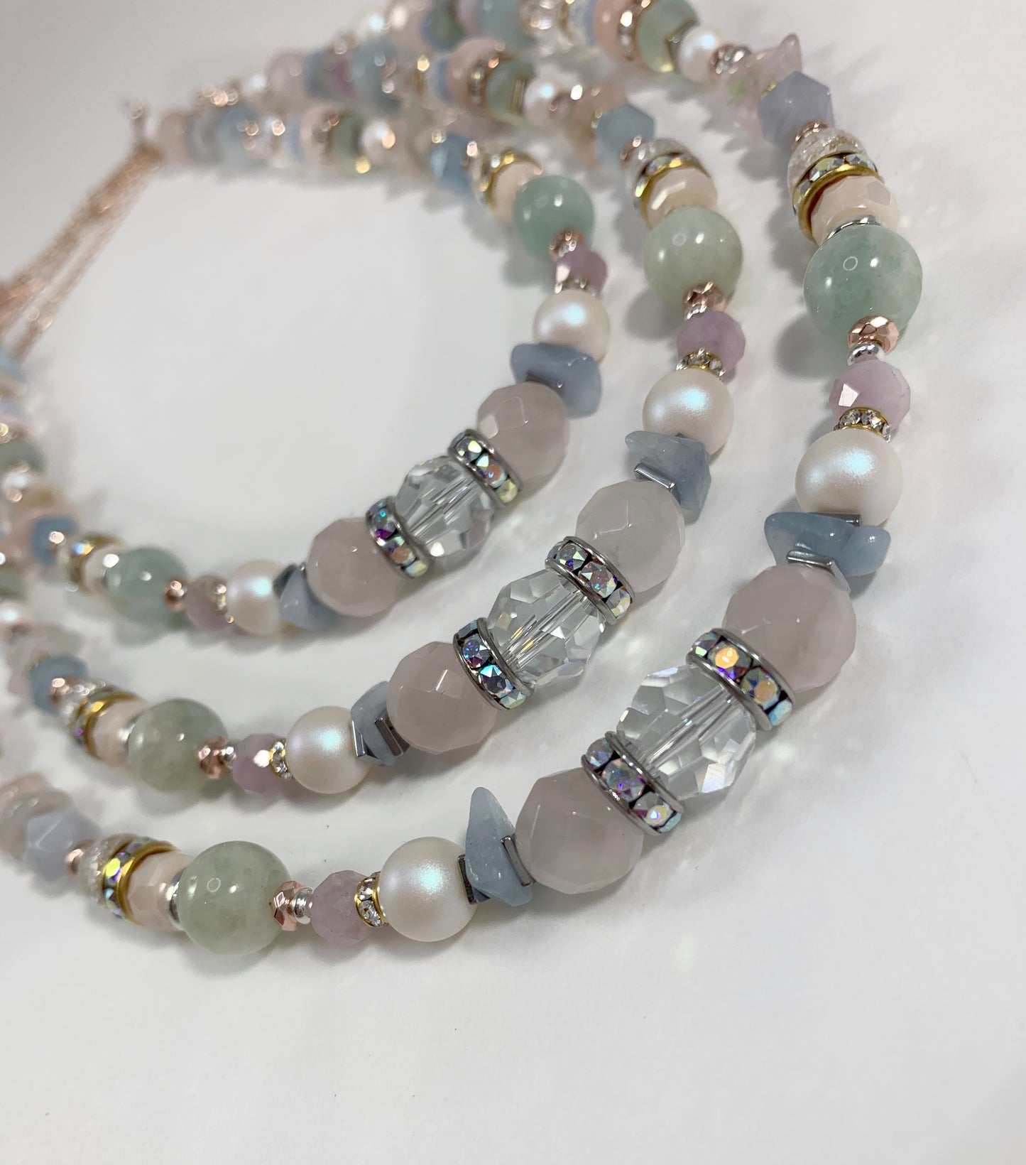 Spring Solace Statement Necklace (Morganite, Heliodor, Aquamarine & Kunzite)