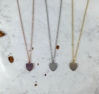 Hand Stamped Initial Necklaces - White Gold (Heart)