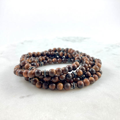 Men’s Sandalwood & Hematite Bracelet